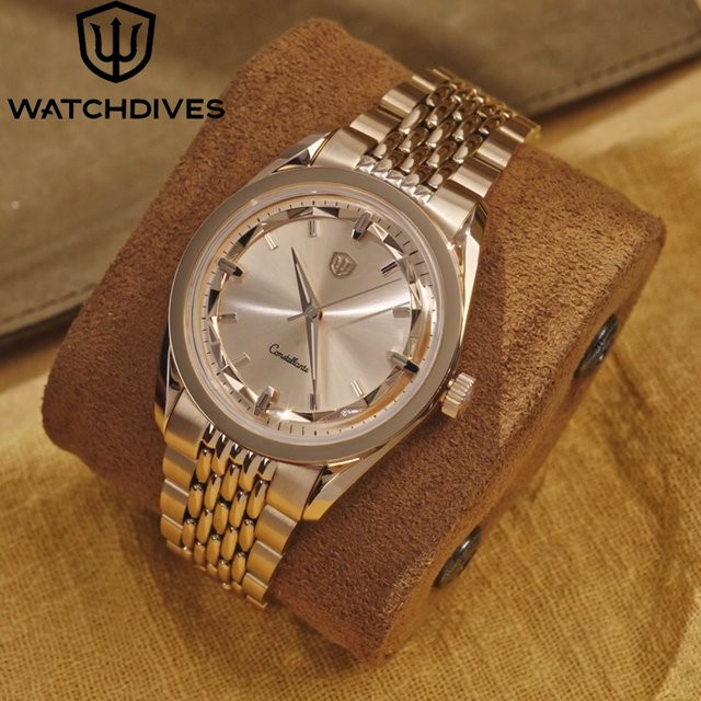 Watchdives Armbanduhr, Roségold, Edelstahl, Quarz, 36 mm, Herren - Bild 1