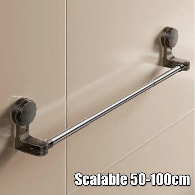 Oudun Handtuchstangenhalter mit Saugnapf und Turmregal zur Aufbewahrung in Beige - Bild 1