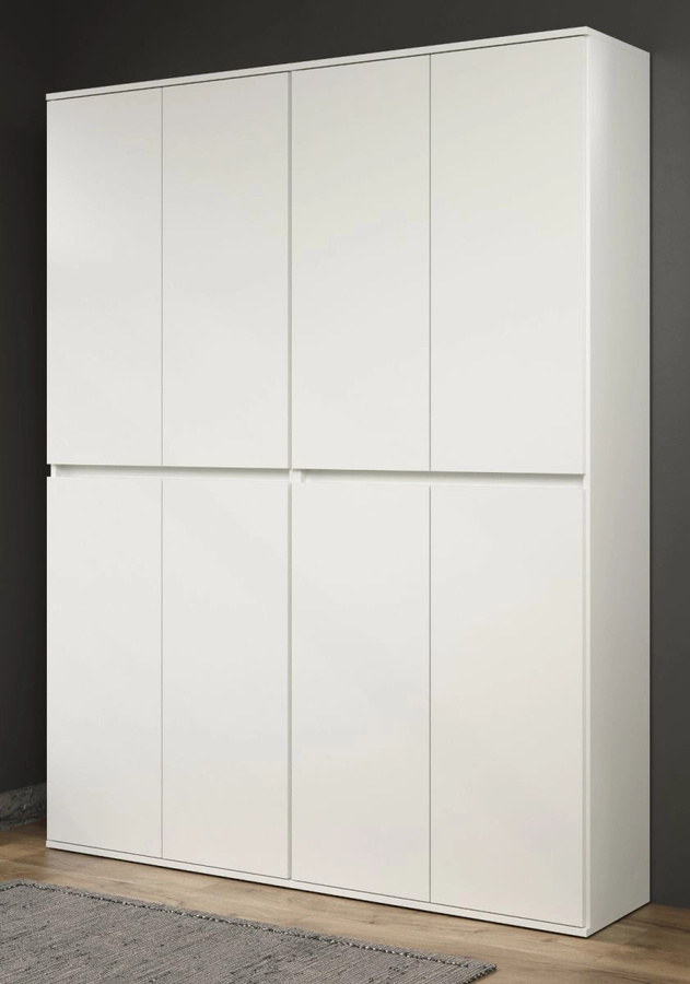 Garderobenschrank Metro in Weiß, 8-türiger Schuhschrank mit Push-to-Open Funktion, B/H: 148 x 191 cm - Bild 1