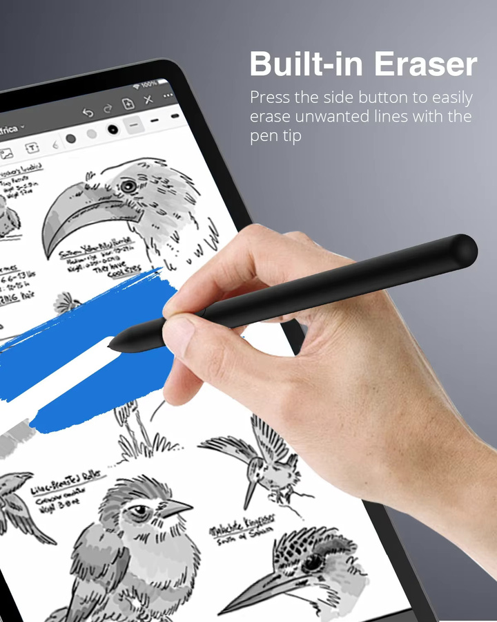 Samsung S-Pen Eingabestift mit Radiergummi und 5 Ersatzspitzen für Galaxy Tab S10 FE und S9 FE Serie in Schwarz - Bild 3