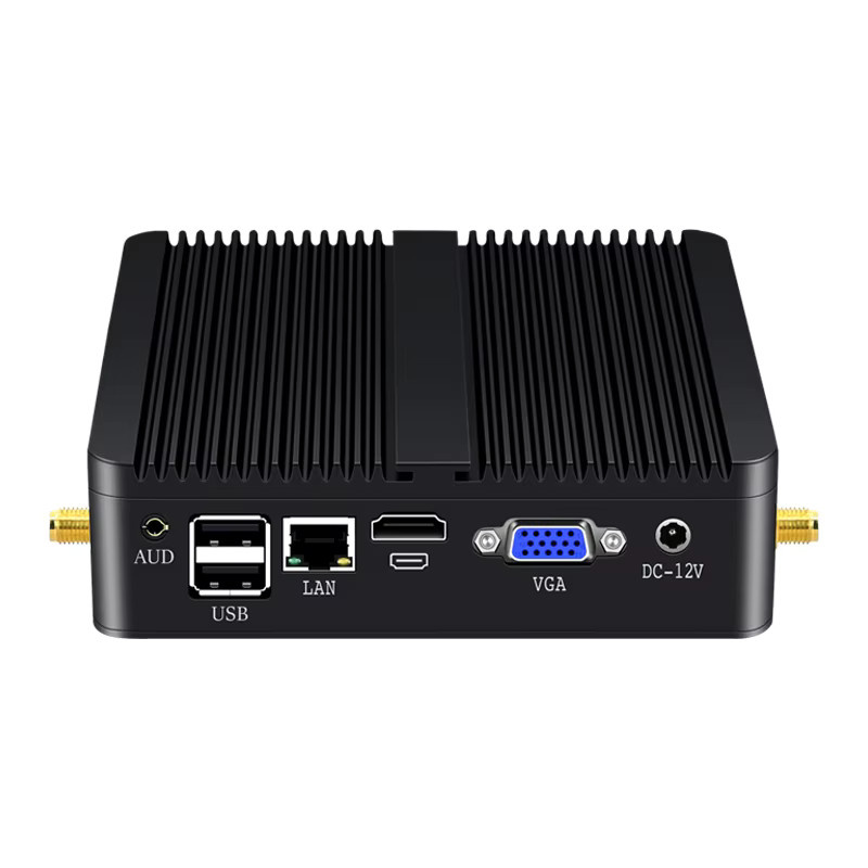 XCY Lüfterloser Mini-PC mit Intel Core i7 4500U und i5 4200U, Gigabit Ethernet, HDMI, VGA, 8x USB-Ports, WLAN-Unterstützung, Schwarz - Bild 2