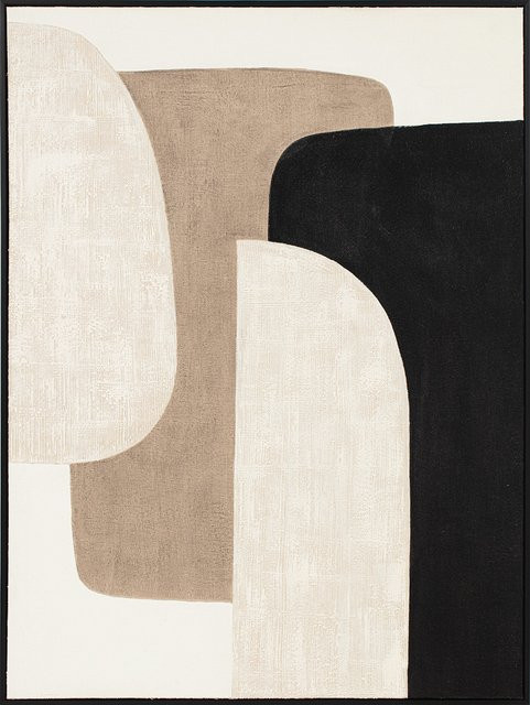 Art Universe Leinwandbild Shaping Hygge abstrakt in Schwarz, Beige und Multicolour, Breite: 90 cm, Höhe: 120 cm - Bild 1