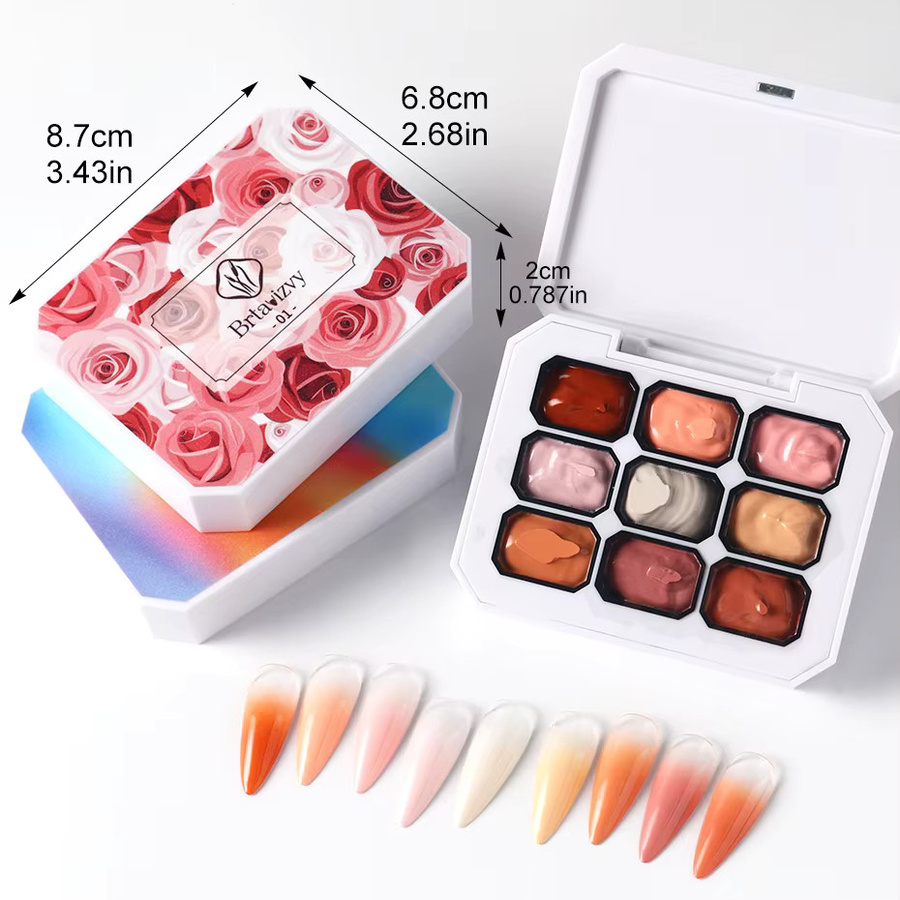 Full Beauty Nagel-UV-Gel-Lack, 9 Farben, Regenbogen-Farbverlauf, Glänzend - Bild 3