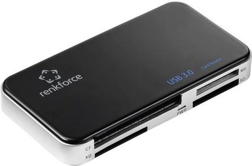 Renkforce RF-PCR-350 Externer Speicherkartenleser USB-A USB 3.0 Schwarz - Bild 1