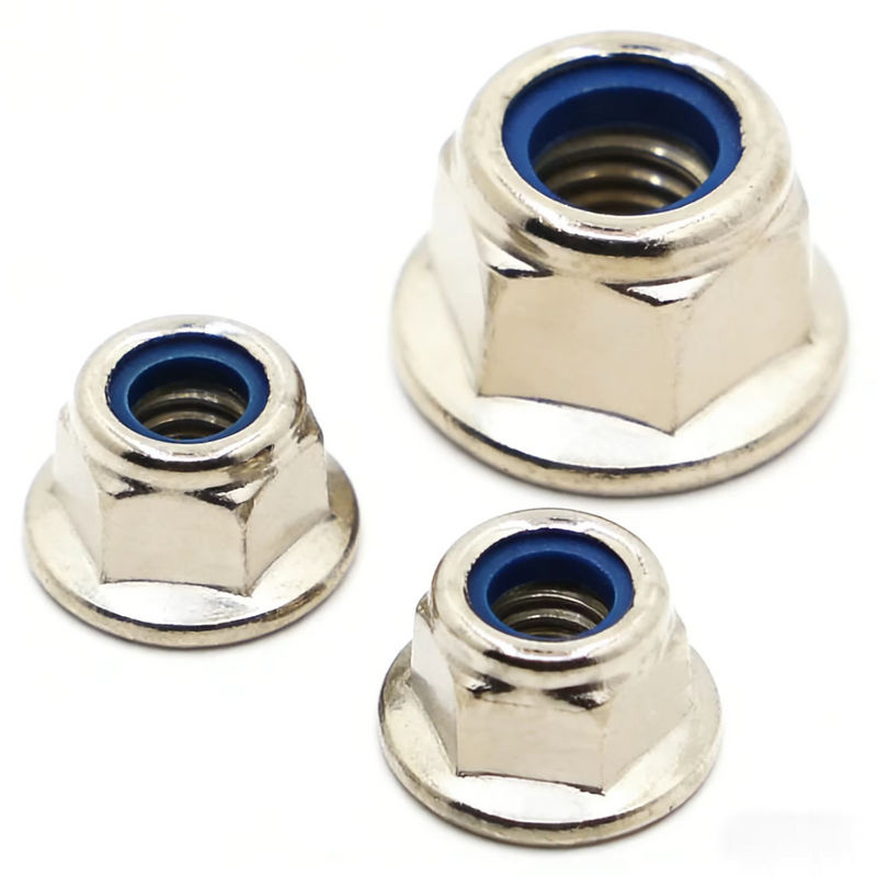 SZYANGYI Selbstsichernde Flanschmuttern aus Nickel-Stahl mit Nylon-Einsatz in Silber für M3 M4 M5 M6 M8 - Bild 2