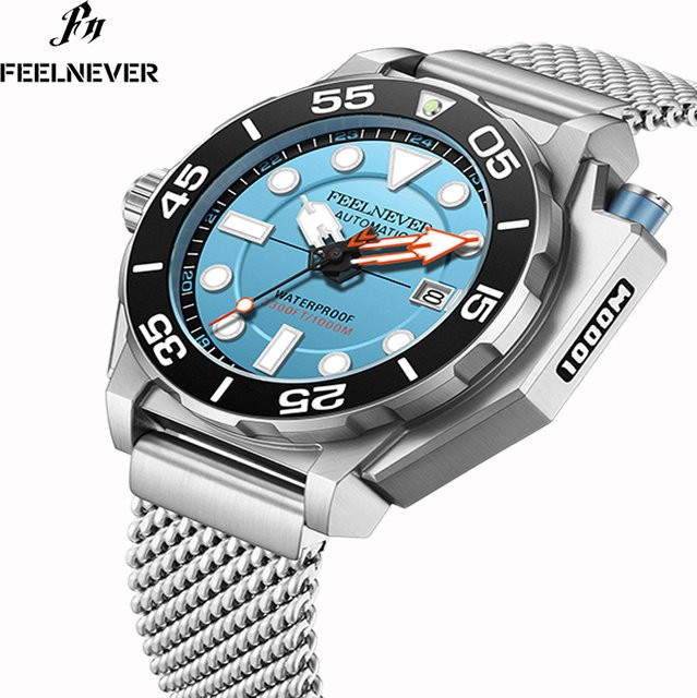 FeelNever Armbanduhr, Automatik, Edelstahl, Blau, Herren - Bild 1