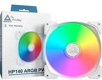 Montech HP140 ARGB PWM Gehäuselüfter, Weiß, B/T/H: 14 x 14 x 2,5 cm, Multicolour - Bild 1