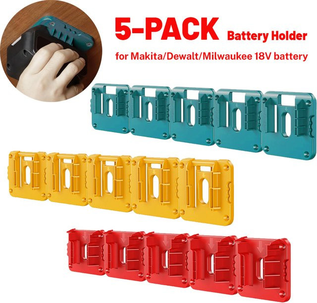 5er Set Batterie Halterung Wandhalterung für Makita 14,4 V und 18V Li-Ion Akkus - Bild 1