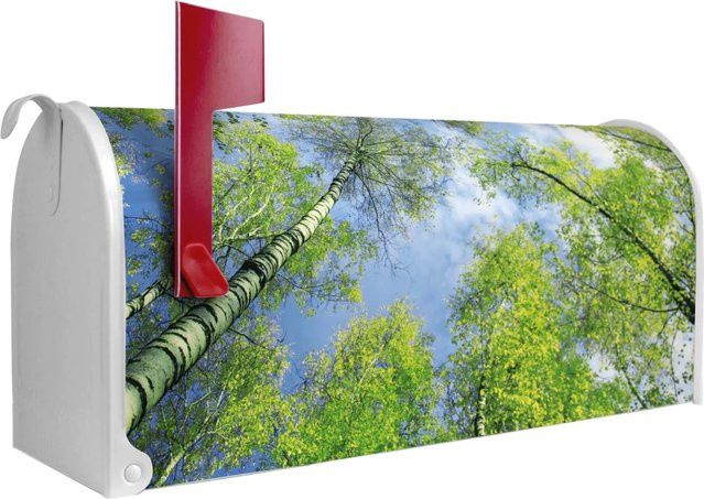 Banjado Amerikanischer Briefkasten Weiß Motiv Zwischen Bäumen, B/T/H: 48 x 16 x 22 cm - Bild 1