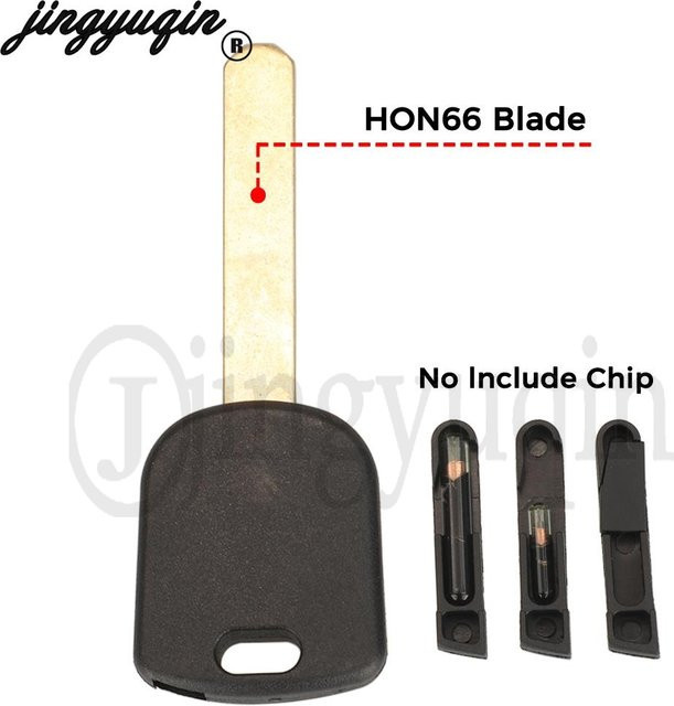 Jingyuqin Transponder Auto Schlüssel Gehäuse mit Hon66 Klinge für Honda Civic Accord CR-V XR-V City HRV Vezel in Schwarz - Bild 1