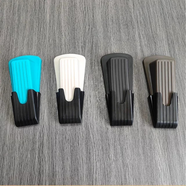 Silikon-Sicherheits-Türstopper aus Metalllegierung und Gummi in Braun mit rutschfester Basis für schwere Türen - Bild 1