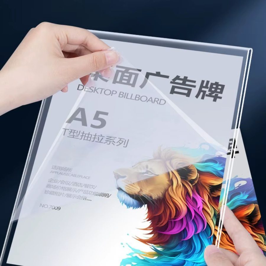 Doppelseitiger Acryl-Schreibtischständer in Transparent für A4, A5 und A6 als Präsentationsständer und Werberahmen - Bild 5