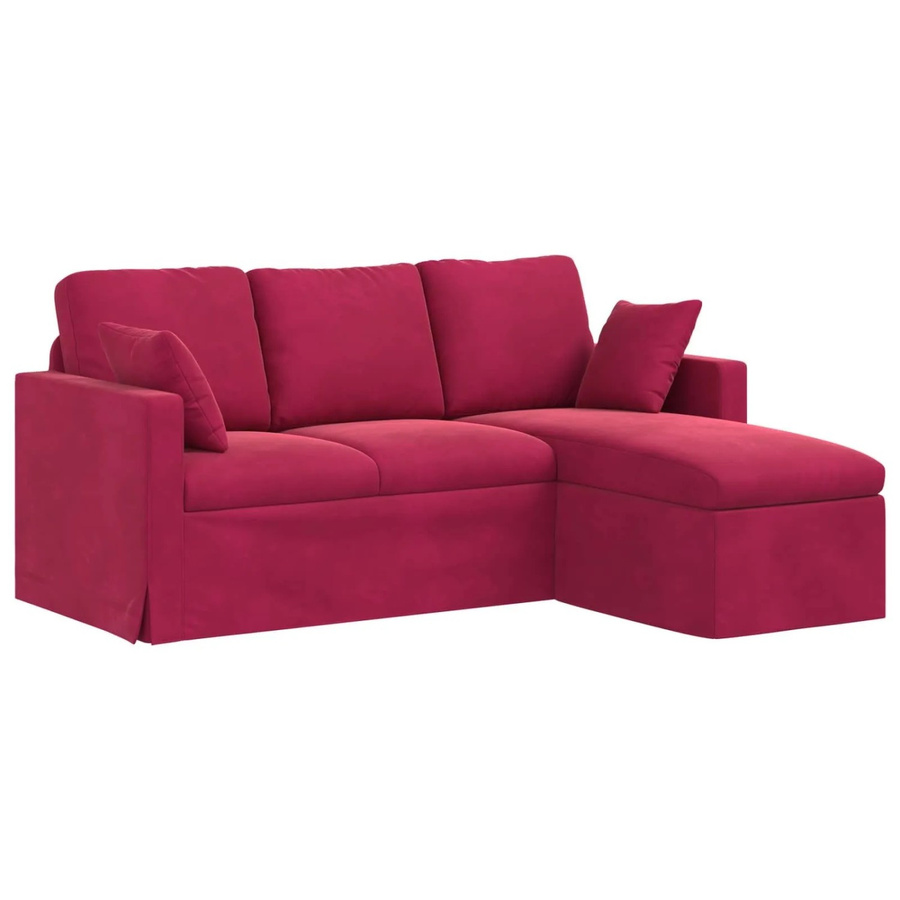 vidaXL Sofa in Weinrot mit Samtbezug und Metallrahmen, B/T/H: 198 x 134 x 80 cm - Bild 2