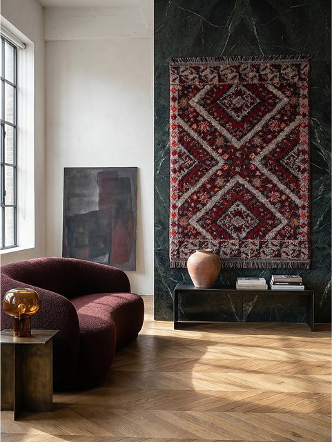 Shaggy-Teppich Kadima Design Boho in Rot, Breite: 133 cm, Länge: 190 cm - Bild 1