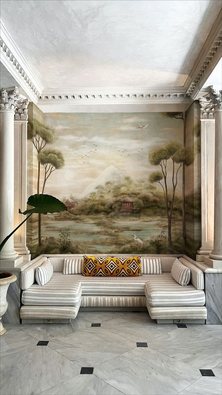 Coordonne Tapete Xi Hu Lake in Jade Green im Chinoiserie-Stil aus Vlies - Bild 2