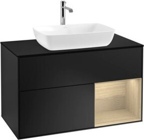 V&B Waschtischunterschrank Finion 100 in Blau Lackiert mit offener Ablage B/T/H: 100 x 50,1 x 50,1 cm - Bild 1