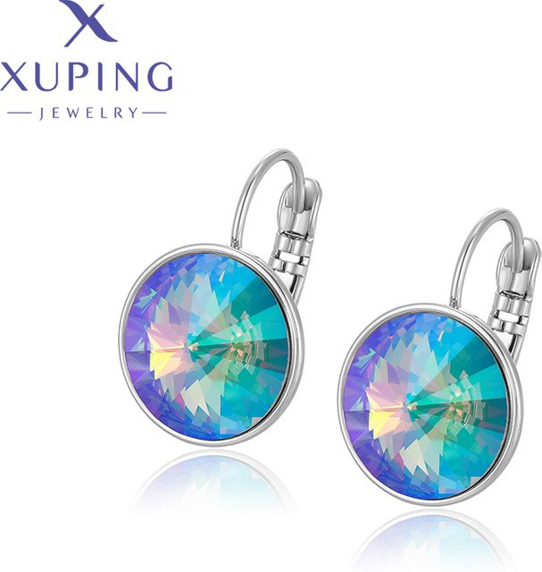 Xuping Jewelry Creolen, Platinfarbe, Kristalle, Damen - Bild 1