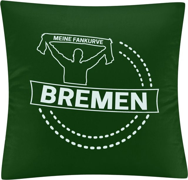 Kissenbezug multifanshop Bremen Meine Fankurve in Weiß - Bild 1