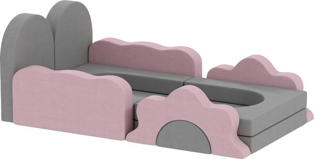 AIYAPLAY Softbausteine Set aus 12 Stück in Grau mit Cordoptik, Riesenbausteine für Kinder und Bällebad, H x B x T: 75 x 75 x 10 cm - Bild 1