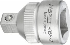 Hazet Reduzierstück 8858-2 mit 3/8 Zoll 4-Kant Antrieb und 1/4 Zoll 4-Kant Abtrieb, Länge: 26 mm, Silber - Bild 1