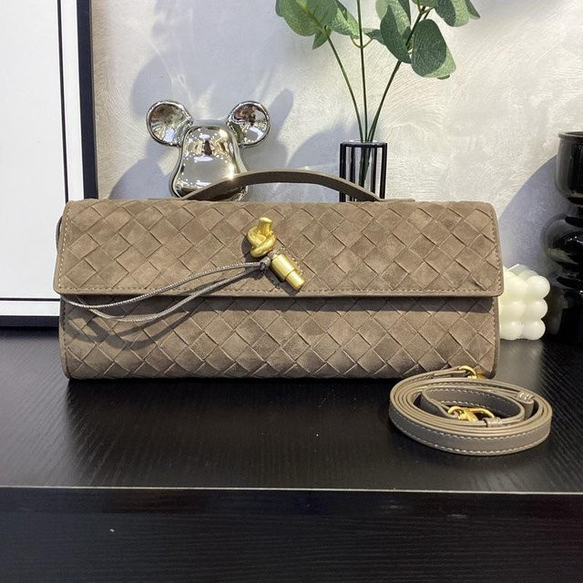 Lainey bag Clutch, Rindsleder, geflochten, khaki, Damen - Bild 1