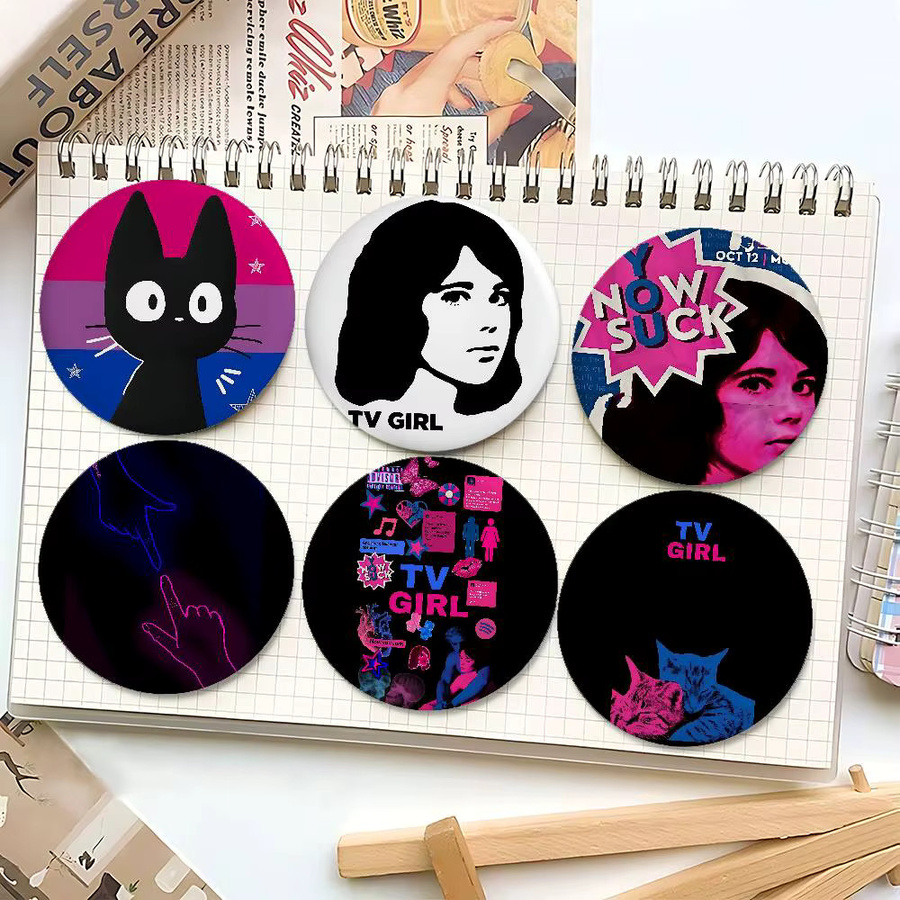 Anstecknadel Pop TV Girl Who Badges, Weißblech, Metall-Brosche - Bild 3