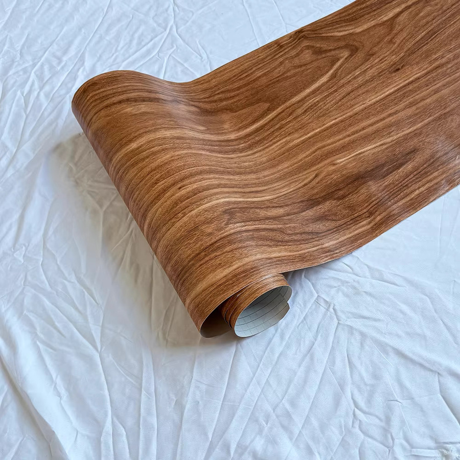 TTOKKONG Wandtapete Honig-Walnuss in Holzoptik, selbstklebende PVC-Kontaktfolie mit strukturierter Oberfläche, Braun, Rolle - Bild 1