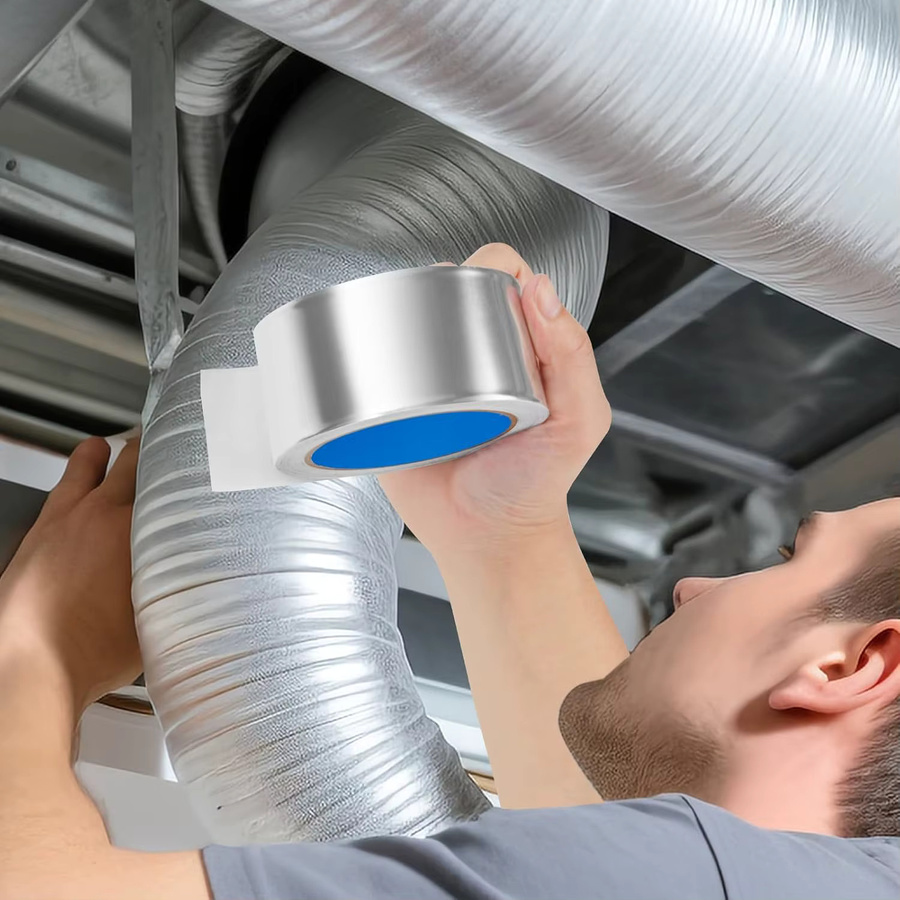 Robustes silbernes Aluminiumfolienband von SCESSPACK für HVAC, Metallreparaturen und Auspuffrohre - Bild 1