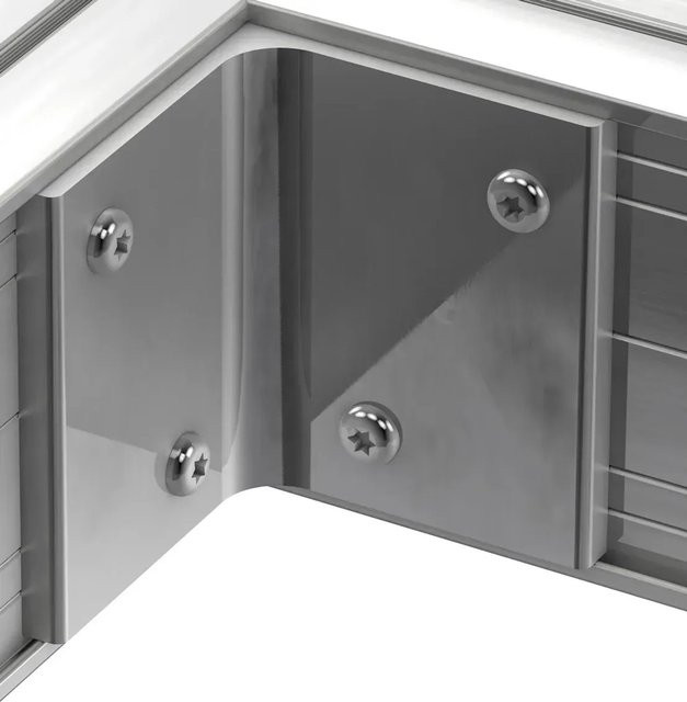 GS Terrassen T-Verbindungswinkel für Jumbo-Profile aus Aluminium in Silber Blank, B: 110 mm, H: 60 mm - Bild 1