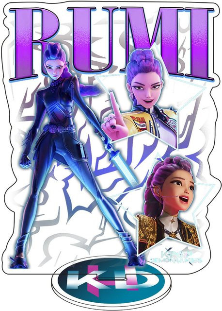 Dämon KPop Jäger Rumi Mira Zoe Acryl Schlüsselanhänger, Stehende Platten - Bild 1