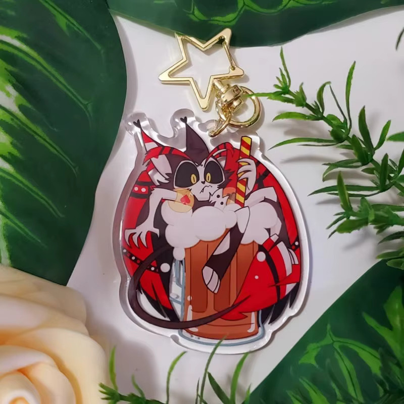 Keeppley Hazbin Hotel Schlüsselanhänger, Acryl-Anime-Cartoon, Kunststoff - Bild 2