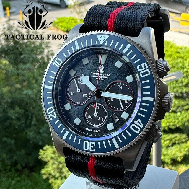 Tactical Frog Taucheruhr, Chronograph, Titan, Solar, 20 ATM, Herren - Bild 1