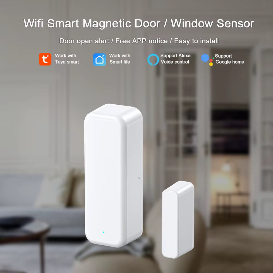 Tuya Smart Mini WiFi Türsensor Magnetkontaktdetektor in Weiß mit Sprachsteuerung kompatibel mit Alexa und Google Home ohne Hub - Bild 3