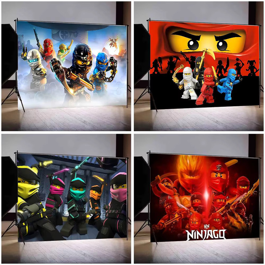 Mesuca Ninjagos Fotohintergrund für Kinder als Partydekoration, Mehrfarbig, B: 70 cm, H: 70 cm - Bild 4