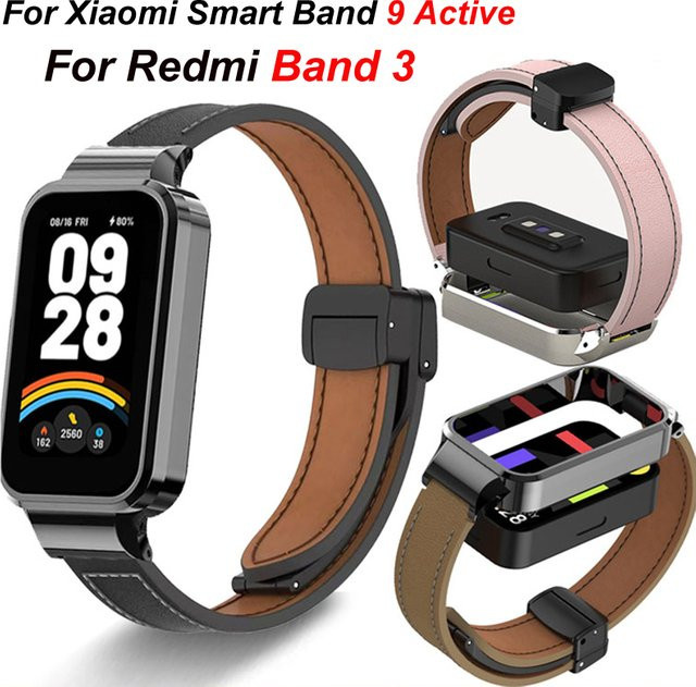 Xiaomi Uhrenarmband Leder, Schwarz, Unisex - Bild 1