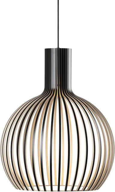 Secto Octo Small 4241 Pendelleuchte aus Birkenholz in Schwarz - Bild 1