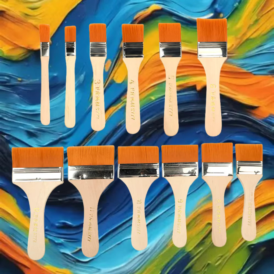 6-teiliges TWBEB Nylon-Pinsel-Set mit synthetischen Borsten in Mehrfarben für Acryl-, Öl-, Aquarell- und Künstlerbedarf - Bild 3