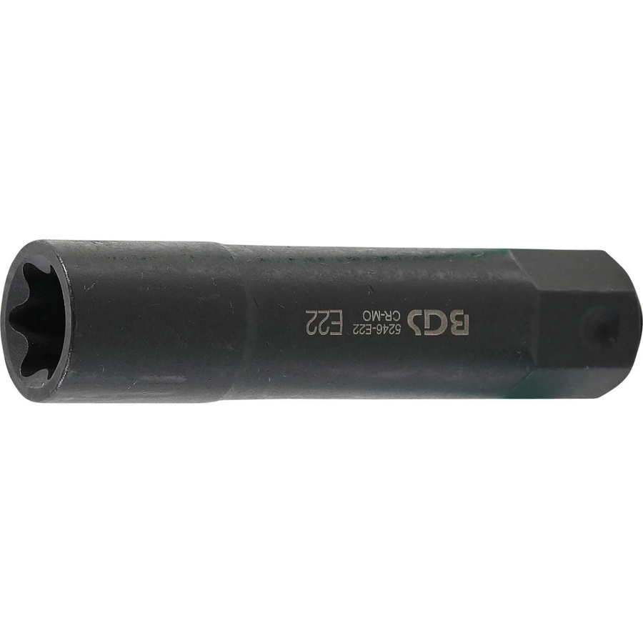 BGS Steckschlüssel-Einsatz E-Profil extra lang 5246-E22 mit Außensechskant 22 mm in Schwarz aus Edelstahl - Bild 2