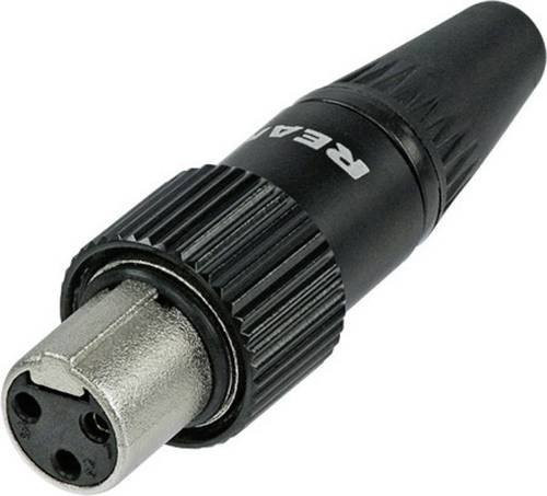 Rean Miniatur-XLR-Steckverbinder Buchse RT3FCT-B gerade, 3 Polzahl, Schwarz - Bild 1