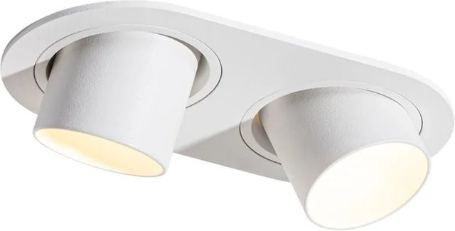 QAZQA Einbau Strahler Rund Weiß 2-flammig schwenkbar GU10 35mm - Bild 1