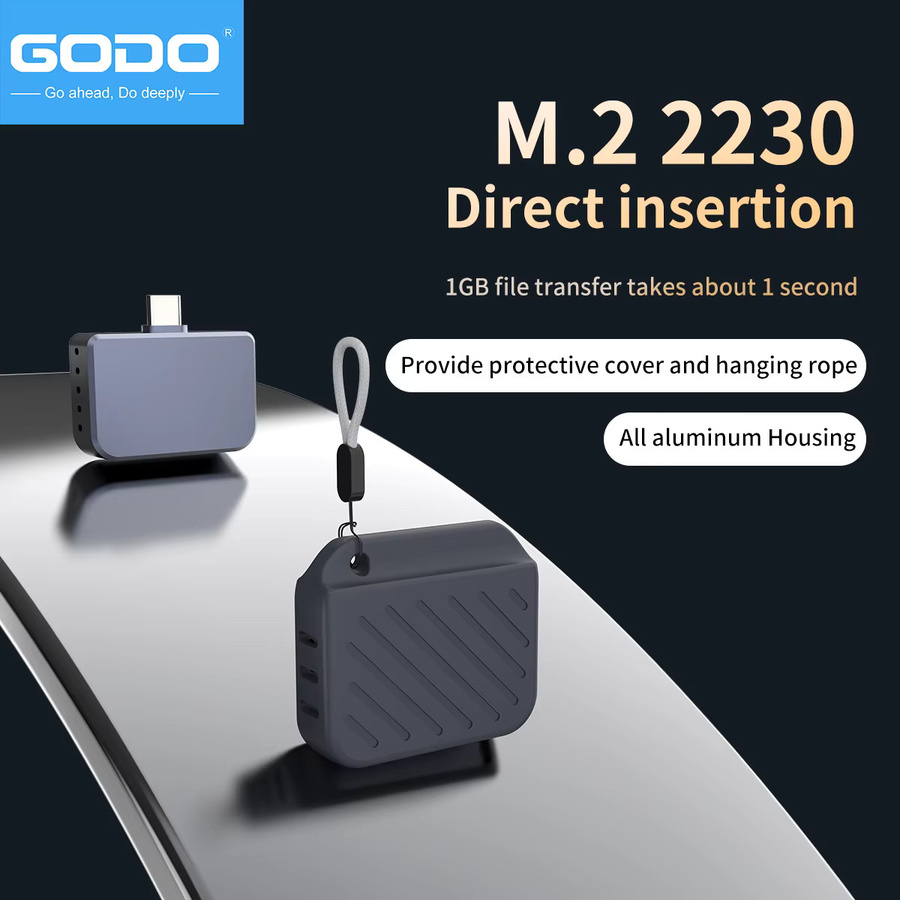 GODO 2230 Typ-C USB M.2 NVMe SSD-Gehäuse mit Direktanschluss-Design für Handy, PC und Mac - Bild 2
