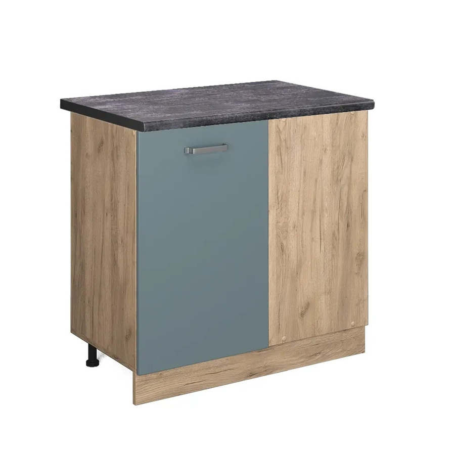 Vicco R-Line Eckunterschrank für die Küche in Blau-Grau/Goldkraft Eiche und Anthrazit, Höhe: 86 cm, Breite: 60 cm, Tiefe: 81,6 cm - Bild 2