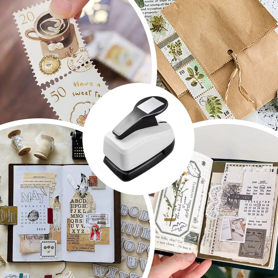 Quadratisches Locher-Werkzeug aus Papier in Weiß für Scrapbooking, Basteln und DIY-Projekte - Bild 6