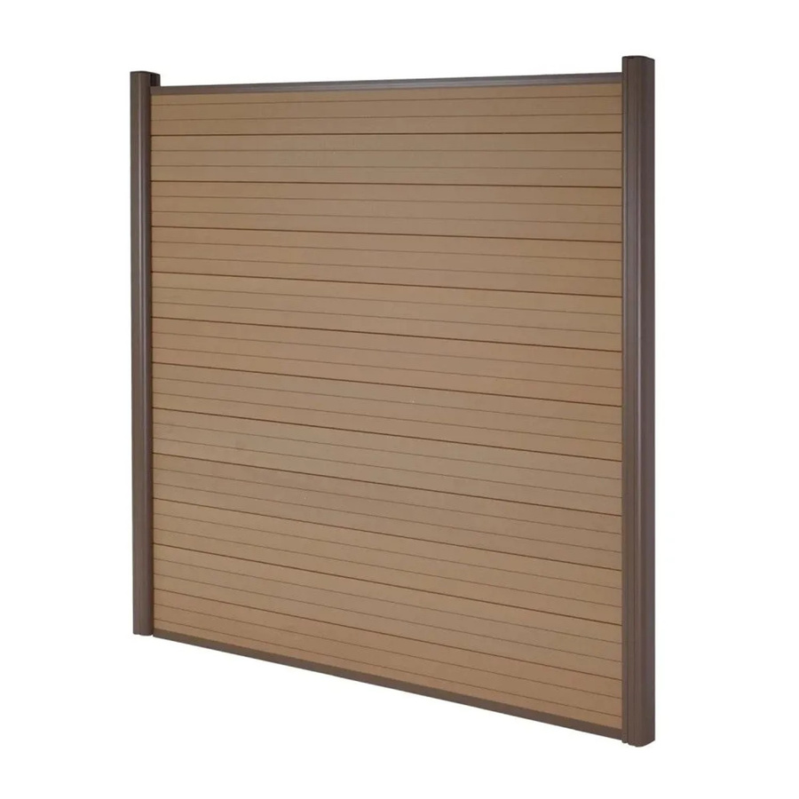 MCW WPC-Sichtschutz Savoie Windschutz Zaun Alu Premium Basiselement in Teak, Höhe: 1,90 m - Bild 2