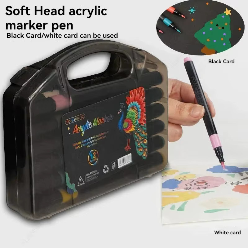 Haile Acryl Marker Pen Set Multicolour Wasserdicht und Schnelltrocknend für Kinder und Studenten - Bild 2
