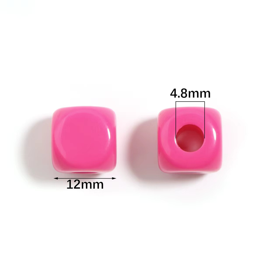 lingsai Würfelperlen Acryl, 12mm, Bunt, Unisex - Bild 2