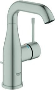 Grohe Waschtisch-Einhebelmischer Essence in supersteel brushed steel mit Ablaufgarnitur und schwenkbarem Auslauf - Bild 1