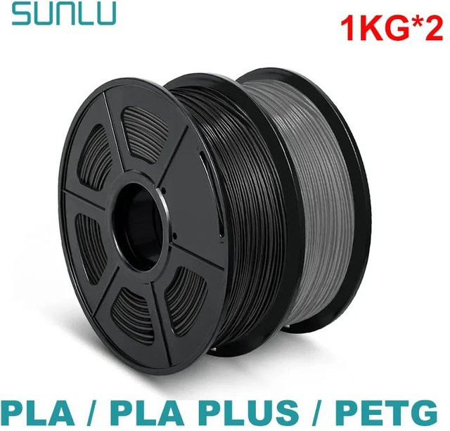 SUNLU 3D-Drucker Filament Set aus PLA und PETG in Transparent und Blau, 1,75 mm, 2 Rollen à 1 kg - Bild 1