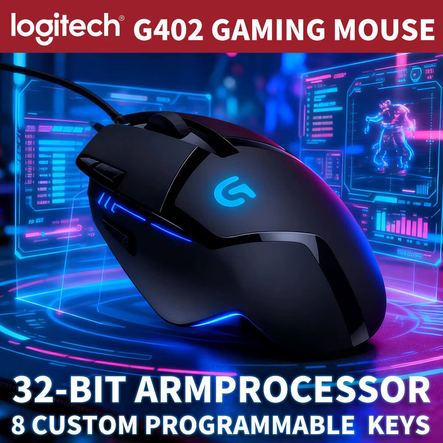 Logitech G402 Hyperion Fury Gaming-Maus in Schwarz mit 4000 DPI für FPS- und RPG-Spiele - Bild 2