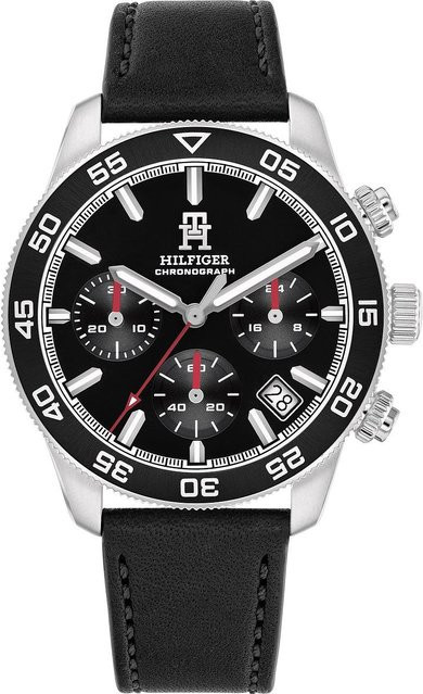 Tommy Hilfiger Armbanduhr, Quarz, Edelstahl, schwarz, Herren - Bild 1